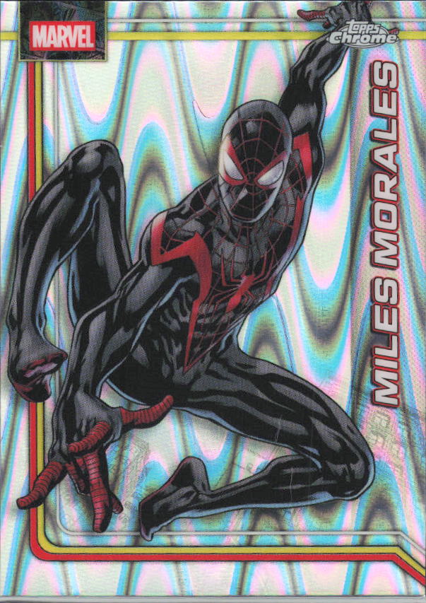 2026 Topps Chrome Marvel Comics #78 Miles Morales RayWave Refractor – framsida