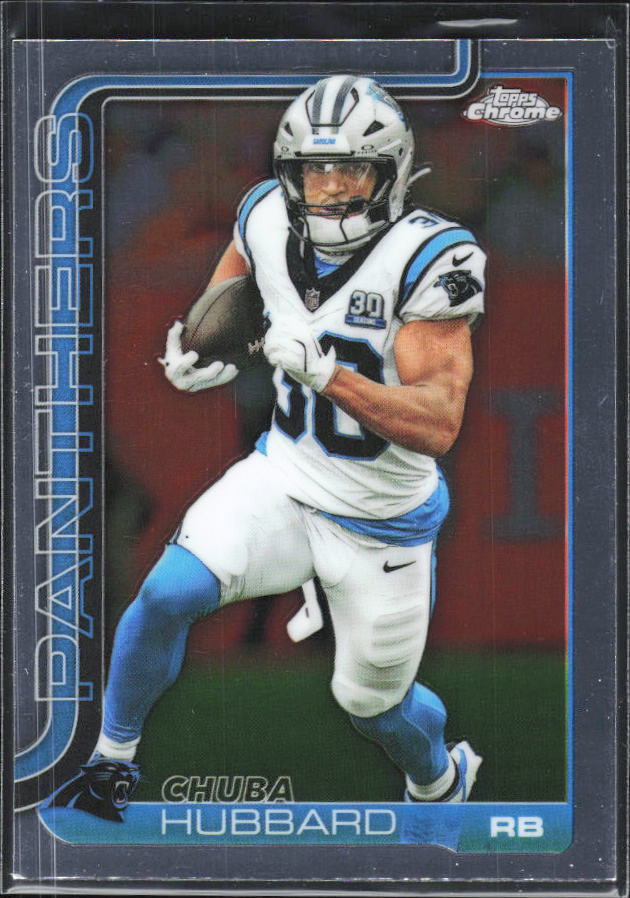 2025 Topps Chrome #42 Chuba Hubbard – framsida