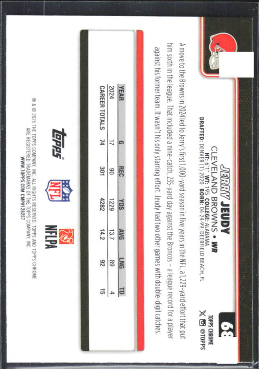 2025 Topps Chrome #68 Jerry Jeudy – baksida