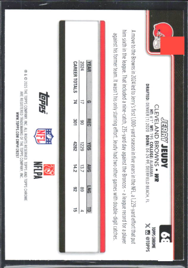 2025 Topps Chrome #68 Jerry Jeudy – baksida