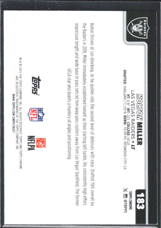 2025 Topps Chrome #183 Kolton Miller – baksida