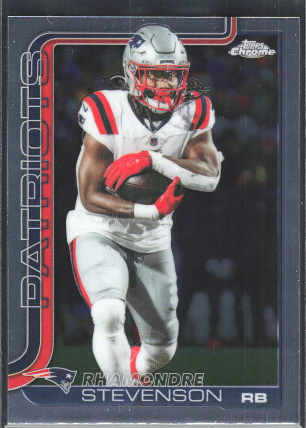 2025 Topps Chrome #210 Rhamondre Stevenson – framsida