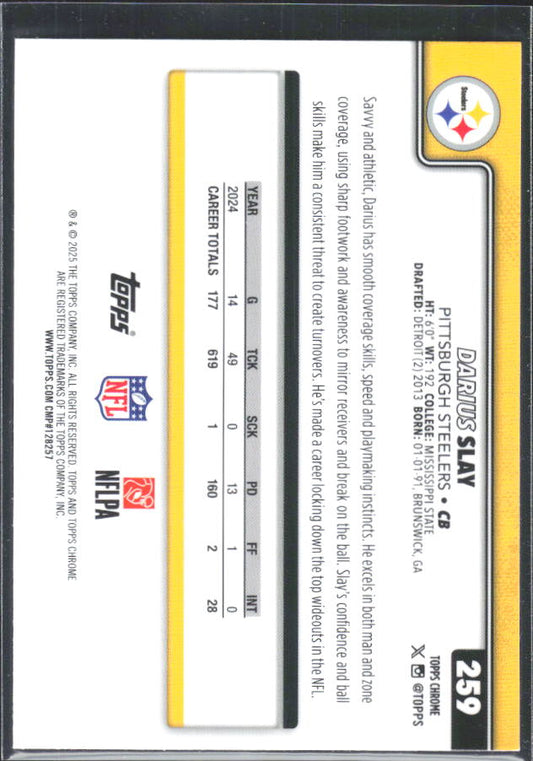 2025 Topps Chrome #259 Darius Slay – baksida