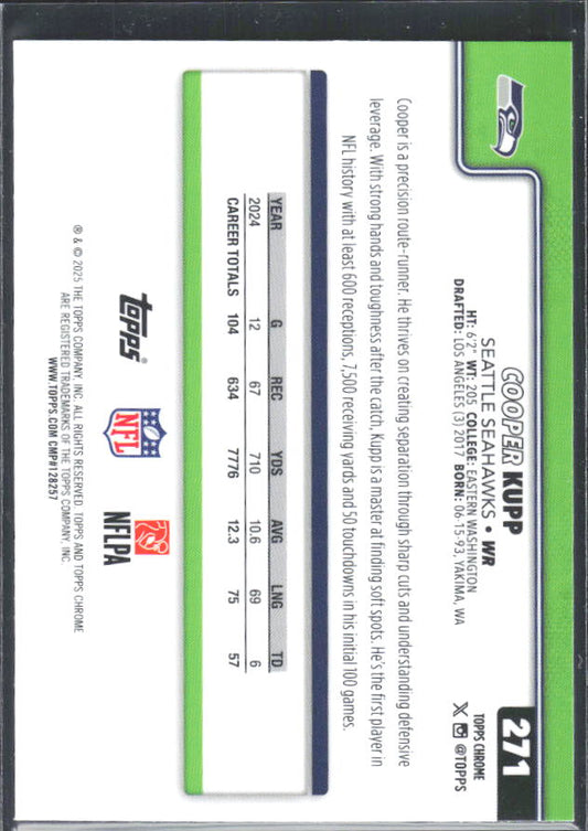 2025 Topps Chrome #271 Cooper Kupp – baksida