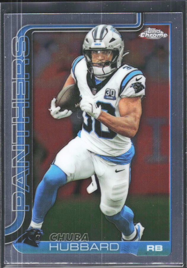 2025 Topps Chrome #42 Chuba Hubbard – framsida