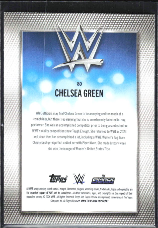 2026 Topps Chrome WWE #80 Chelsea Green – baksida