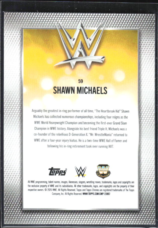 2026 Topps Chrome WWE #59 Shawn Michaels – baksida