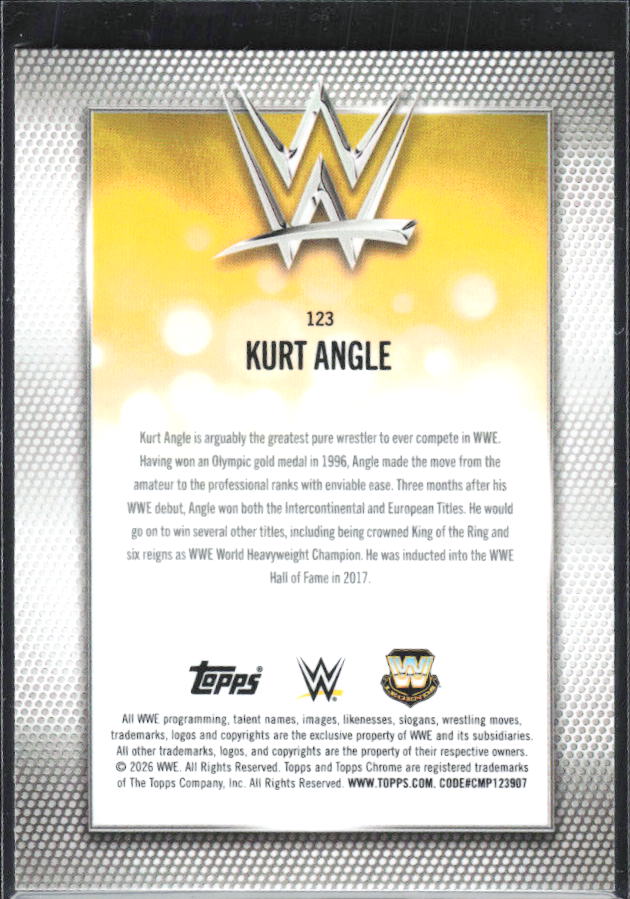2026 Topps Chrome WWE #123 Kurt Angle – baksida