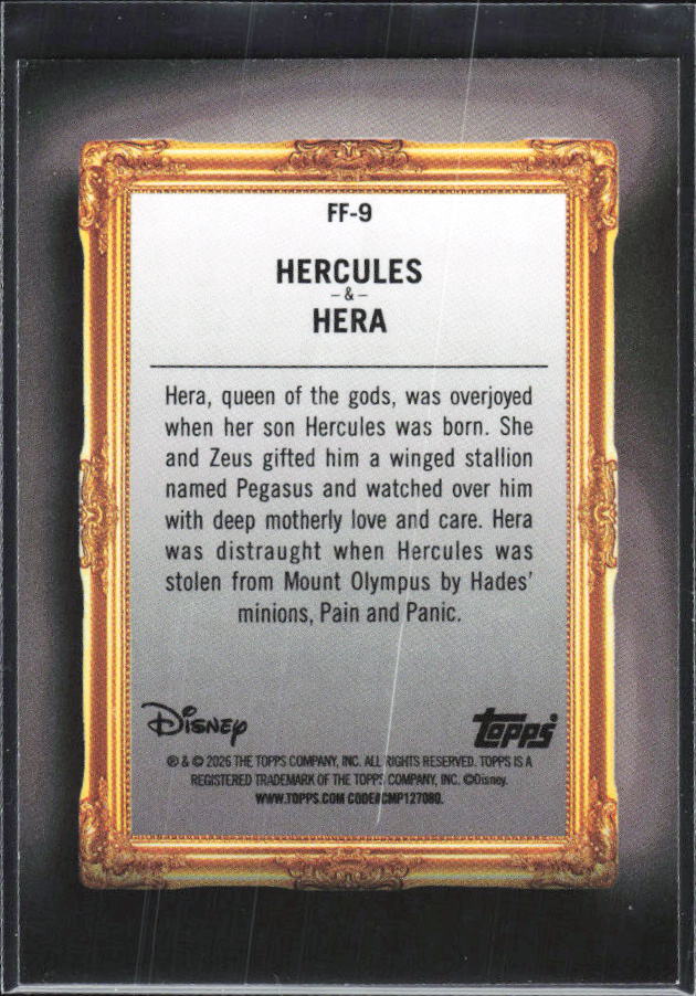 2026 Topps Disney Neon #FF-9 Hercules / Hera Family First – baksida