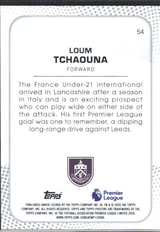 2025-26 Topps Pristine Premier League #54 Loum Tchaouna – baksida