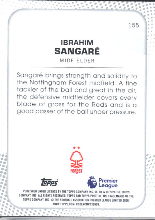 2025-26 Topps Pristine Premier League #155 Ibrahim Sangaré – baksida