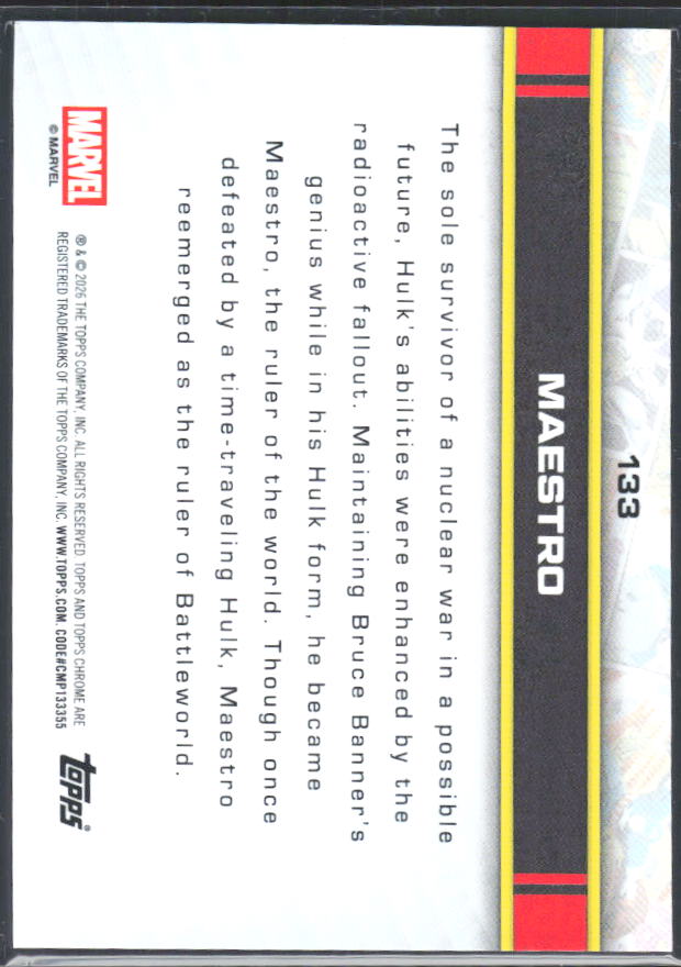 2026 Topps Chrome Marvel Comics #133 Maestro – baksida
