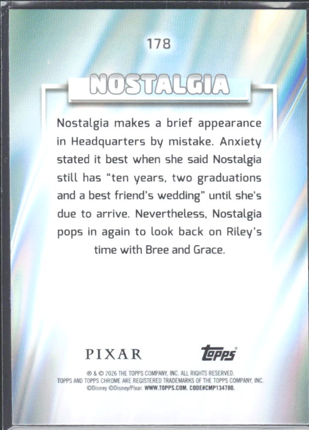 2026 Topps Chrome Disney #178 Nostalgia – baksida