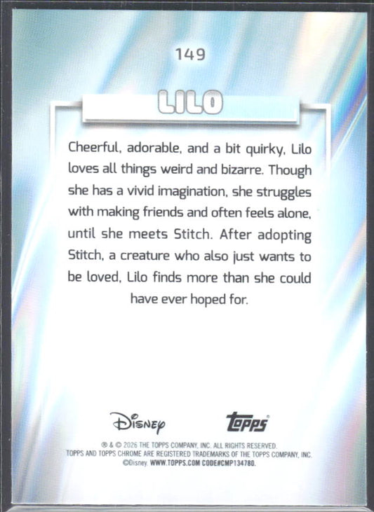 2026 Topps Chrome Disney #149 Lilo – baksida