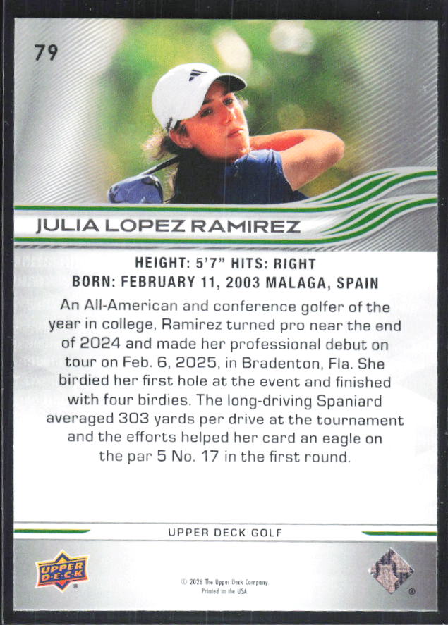 Julia Lopez Ramirez 2026 Upper Deck Golf #79 – baksida