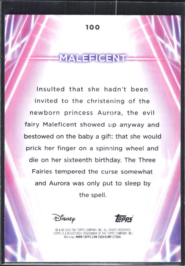 Maleficent 2026 Disney Neon #100 – baksida