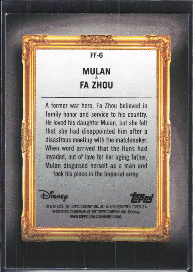 Mulan & Fa Zhou 2026 Disney Neon Family First #FF-6 – baksida