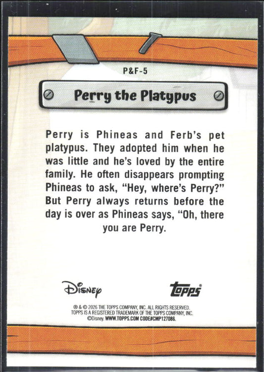 Perry the Platypus 2026 Disney Neon Phineas & Ferb #P&F-5 – baksida