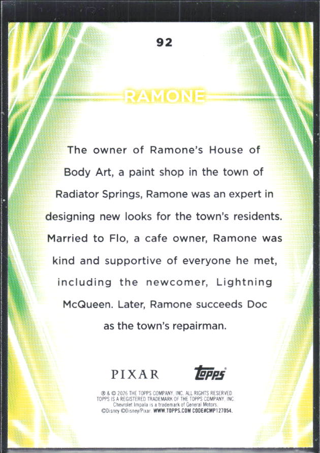 Ramone 2026 Disney Neon #92 – baksida
