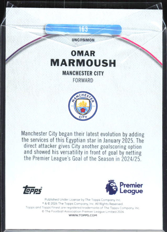 Omar Marmoush 2025-26 Finest Premier League Uncommon #169 – baksida
