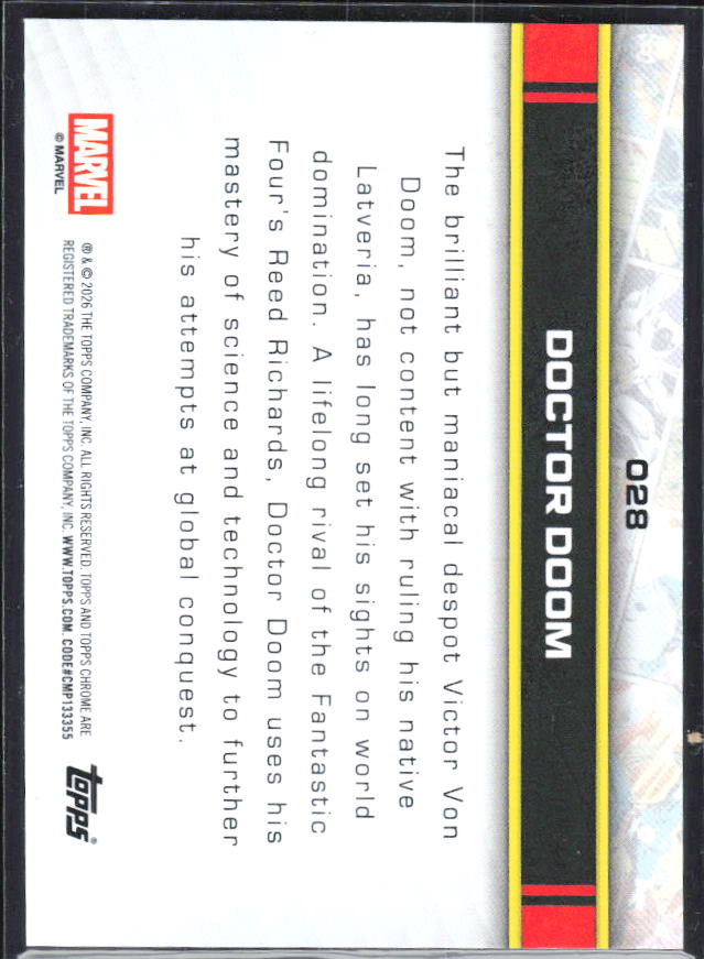 Doctor Doom 2026 Chrome Marvel #028 – baksida