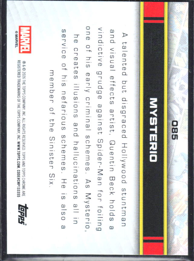 Mysterio 2026 Chrome Marvel #085 – baksida