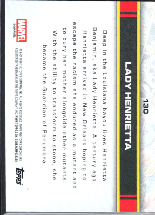 Lady Henrietta 2026 Chrome Marvel #130 – baksida
