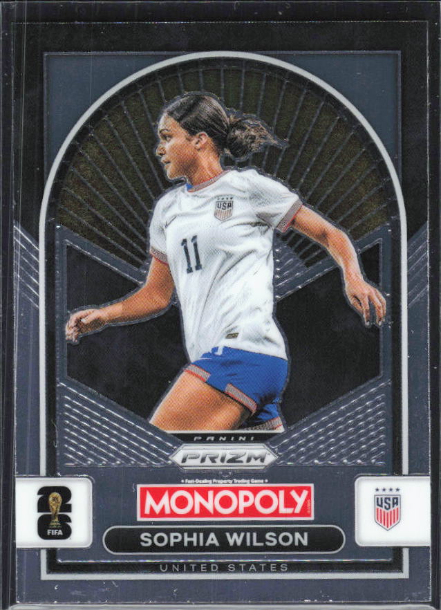Sophia Wilson 2026 Monopoly Prizm FIFA World Cup #95 – framsida