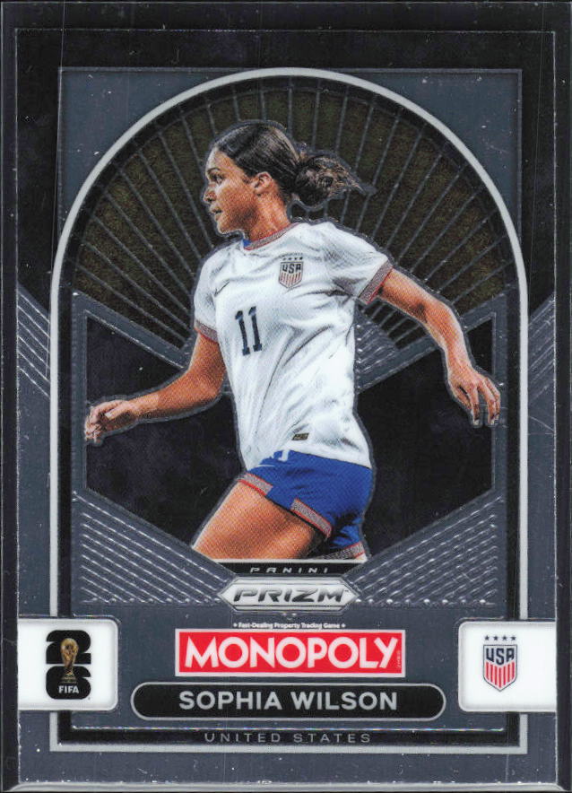 Sophia Wilson 2026 Monopoly Prizm FIFA World Cup #95 – framsida
