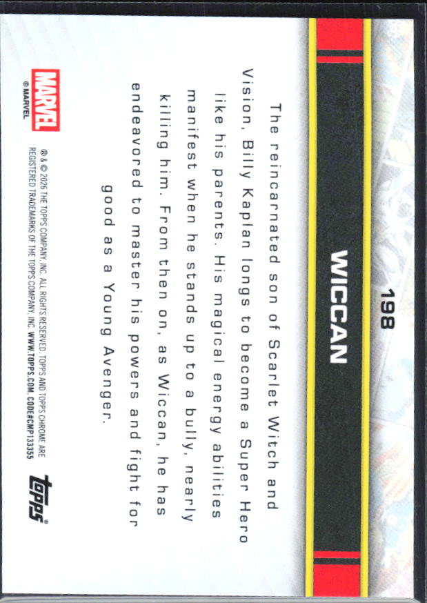 Wiccan 2026 Chrome Marvel #198 – baksida