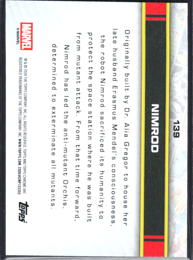 Nimrod 2026 Chrome Marvel #139 – baksida