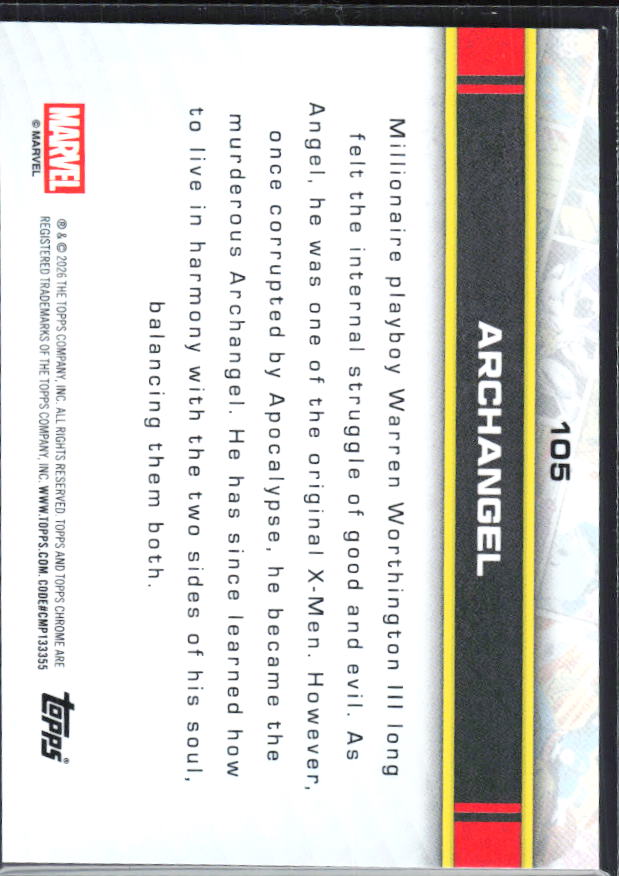 Archangel 2026 Chrome Marvel #105 – baksida