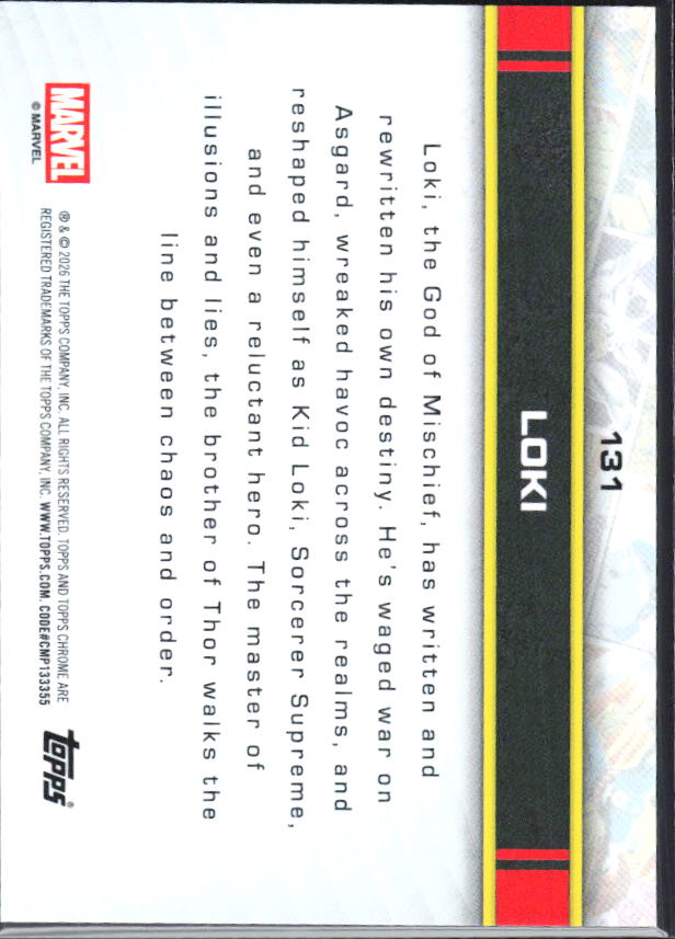 Loki 2026 Chrome Marvel #131 – baksida