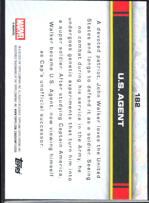 U.S. Agent 2026 Chrome Marvel #182 – baksida