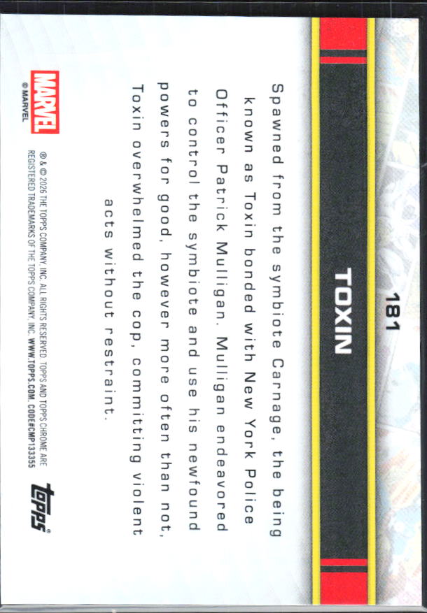 Toxin 2026 Chrome Marvel #181 – baksida