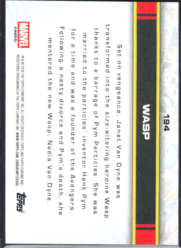 Wasp 2026 Chrome Marvel #194 – baksida