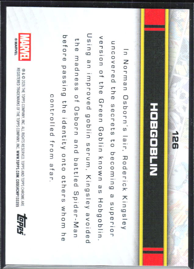 Hobgoblin 2026 Chrome Marvel #126 – baksida