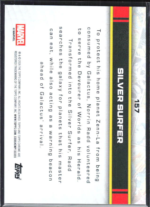 Silver Surfer 2026 Chrome Marvel #157 – baksida