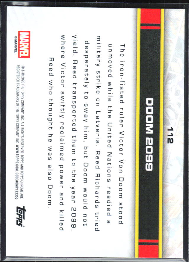 Doom 2099 2026 Chrome Marvel #112 – baksida