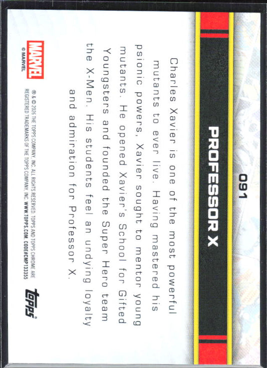 Professor X 2026 Chrome Marvel #091 – baksida