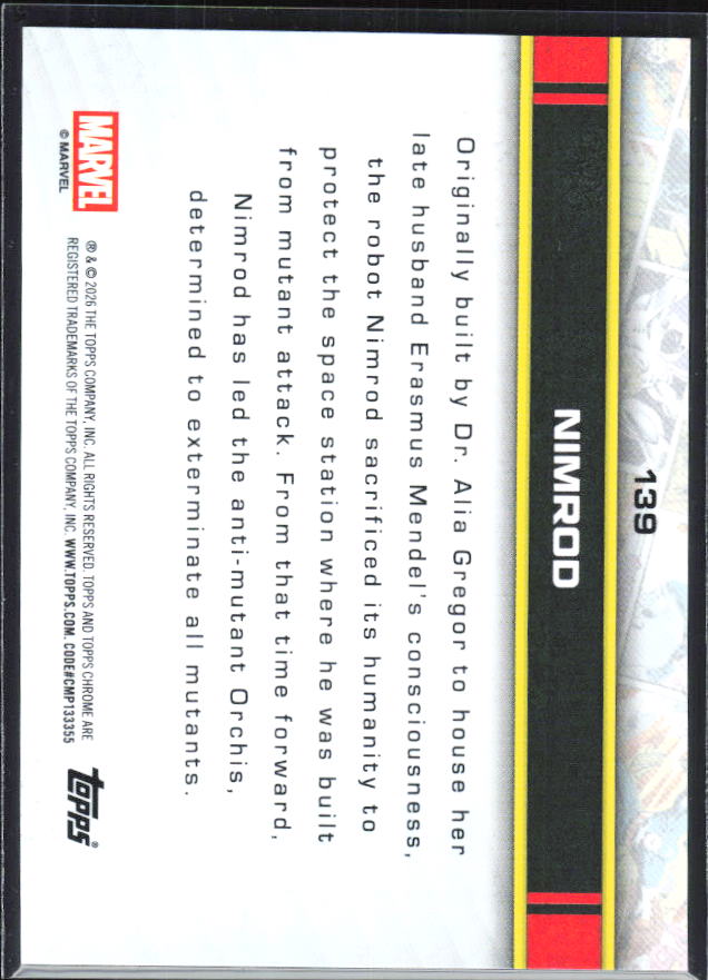 Nimrod 2026 Chrome Marvel #139 – baksida