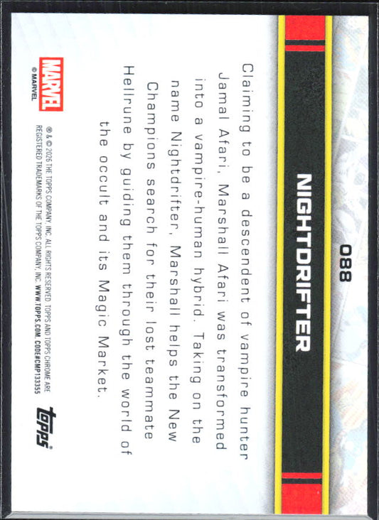 Nightdrifter 2026 Chrome Marvel #088 – baksida