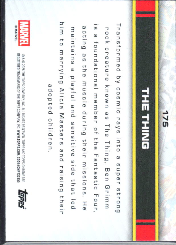 The Thing 2026 Chrome Marvel #175 – baksida