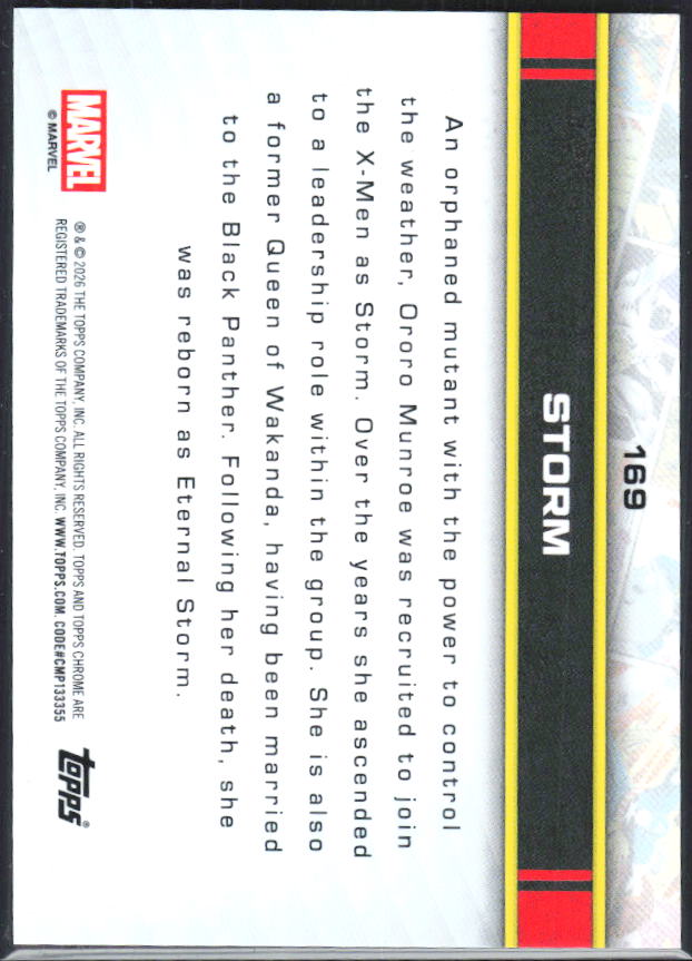 Storm 2026 Chrome Marvel #169 – baksida