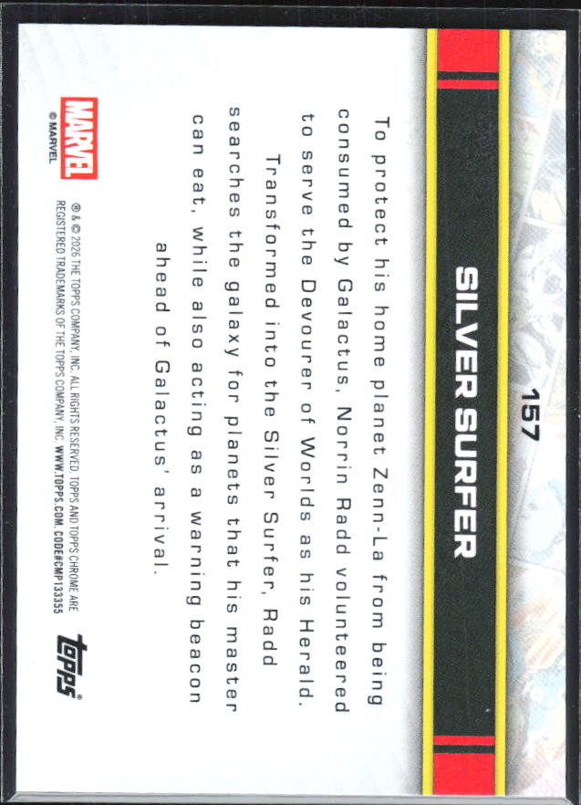 Silver Surfer 2026 Chrome Marvel #157 – baksida