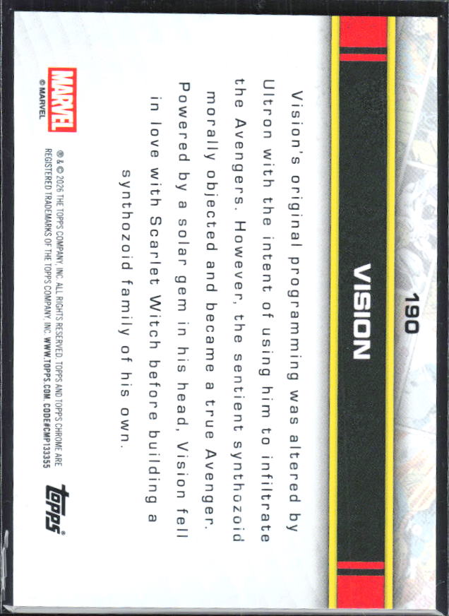 Vision 2026 Chrome Marvel #190 – baksida