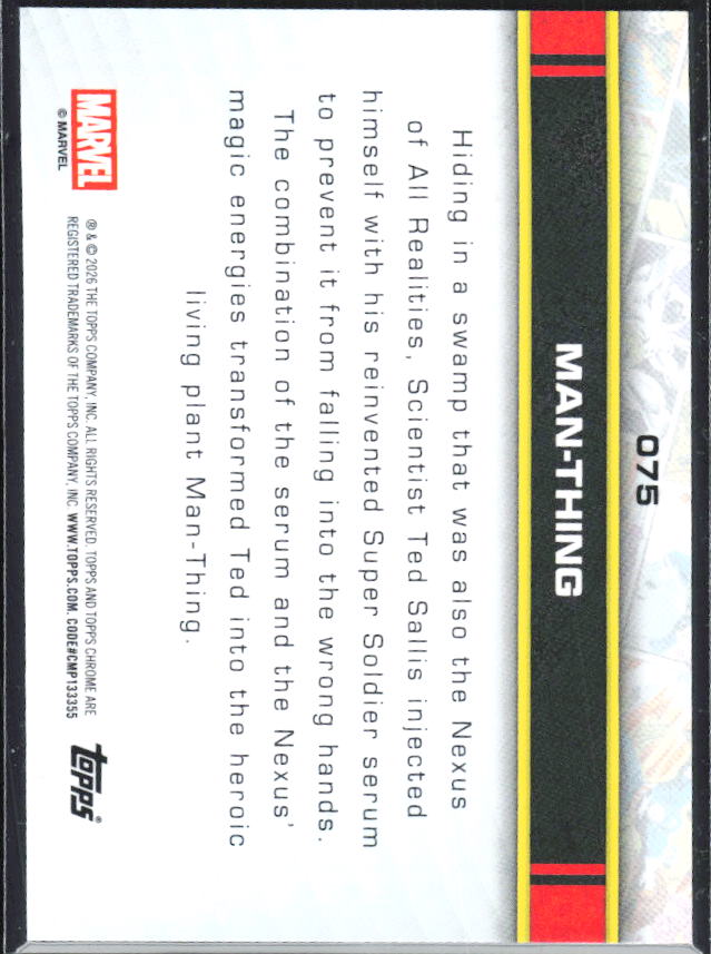 Man-Thing 2026 Chrome Marvel #075 – baksida