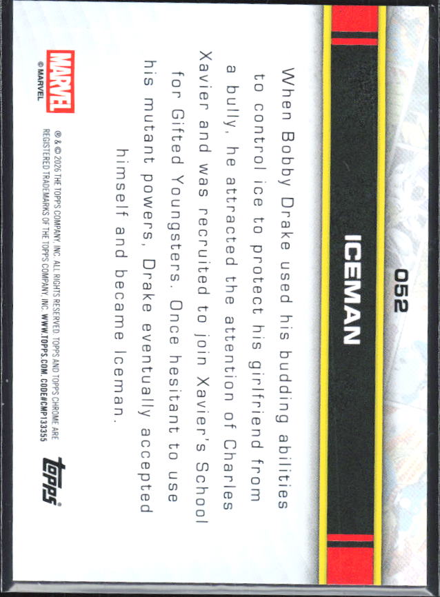 Iceman 2026 Chrome Marvel #052 – baksida