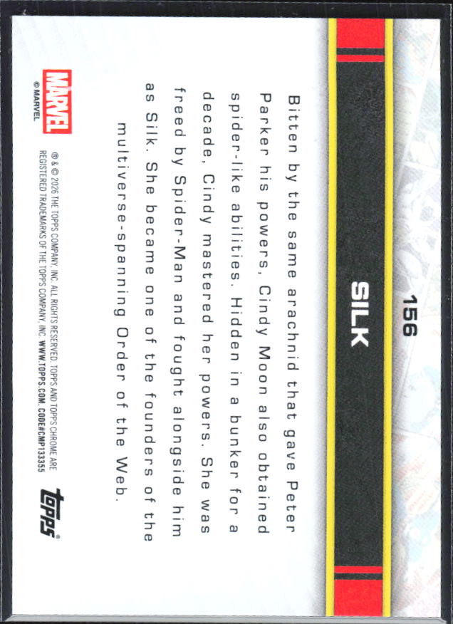 Silk 2026 Chrome Marvel #156 – baksida