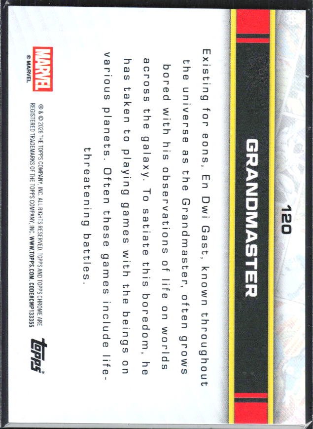Grandmaster 2026 Chrome Marvel #120 – baksida